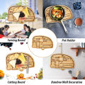 RV Cutting Board Campsite Retro Happy Camper Bamboo Wood Camper Chopping Board Perfect Serving Tray for Vegetables Fruit Cheese